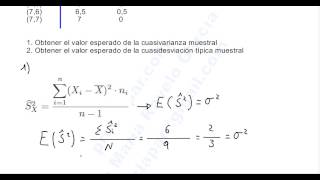 ESTADÍSTICA INFERENCIAL I EJERCICIO 7 VALOR ESPERADO DE LA CUASIDESVIACIÓN TÍPICA [upl. by Sulecram48]