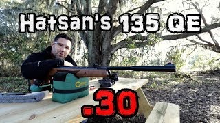 Hatsan 135 QE 30 Air Rifle Review  25 amp 50 Yard Accuracy TEST  Carnivore Break Barrel Airgun [upl. by Atworth]