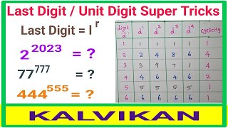 Last Digit number Concept With Tricks in Tamil  How to find unit digit of number  Kalvikan [upl. by Lovash412]