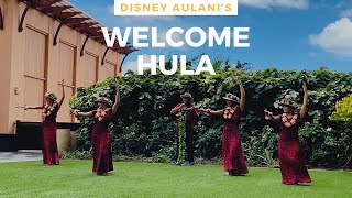 Hula Dance at Disney Aulani Hawaii Resort  Welcome Hula at Aulani Disney Resort Hawaii [upl. by Eelamme955]