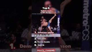 Top 5 submissos in History UFC ufcfightnight ufclegends mma remix [upl. by Anilys703]