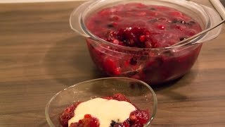 Rote Grütze selbst gemacht  einfach schnell und lecker Kirschgrütze Rezept  recipe [upl. by Wenoa]