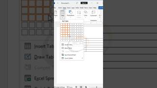 table creation using shortcut in Ms word shorts viral youtubeshorts [upl. by Esme660]