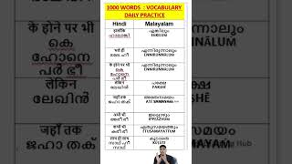 HindiMalayalamClass  Hindi Malayalam 1000 words Vocabularyhindimalayalamclass learnhindi [upl. by Silva539]