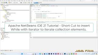 Apache NetBeans IDE 21 Tutorial  Short Cut to insert while with iterator  whileit  Tab Key [upl. by Cone]