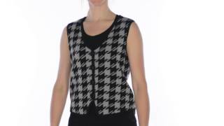 Houndstooth Knit Sweater Vest For Women [upl. by Brietta]