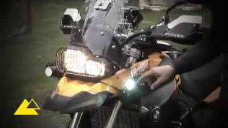 BMW F800GS Accessory HID Xenon light by Touratech [upl. by Aernda285]