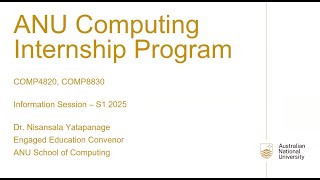 Computing Internship S1 2025 Information Session [upl. by Aninnaig]