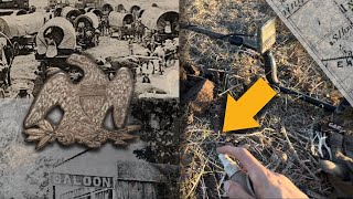 metal detecting old ghost town unveils BURIED TREASURE 🗺️🤯 🇺🇸Wild West wagon trail town 18521875 [upl. by Yelrebma121]