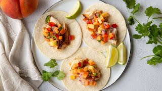 Mahi Mahi Tacos With Peach Salsa Recipe [upl. by Elem]