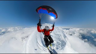 Speed Flying Mount Hood Summit Leuthold Couloir [upl. by Emma]