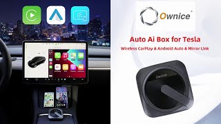 Ownice TBox wireless CarPlay Android Auto for Tesla Model 3YXS S3XY [upl. by Leuqram]