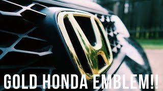 Vinyl Wrapping My Honda Civic Emblem GOLD [upl. by Keen]