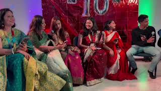 Group song performance in Bogota Durgapuja 2024 [upl. by Ahsenit249]