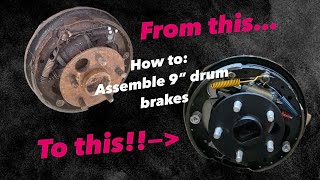 How to assemble drum brakes on a Ford 9” [upl. by Kappenne]