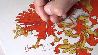 Heraldic Artist Arms in Progress  Jamieson Studios Master Artist Andrew Stewart Jamieson [upl. by Arob]