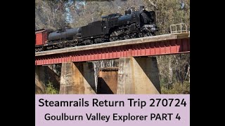 Steamrails Goulburn Valley Explorer 270724 Part 4 Trains Travel WindowView Victoria Steam [upl. by Sheela287]