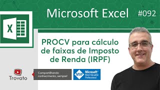 92  Excel  ProcV para cálculo de Imposto de Renda na Fonte IRPF [upl. by Yllib]