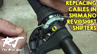 How To Replace Shifter Cable On Shimano Revoshift Shifters [upl. by Ogeid]