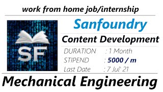 Content Development Mechanical Engineeringwork from home internship at Sanfoundry freshersjobinfo [upl. by Alyacim825]