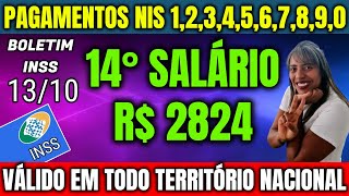 ✔️ CONFIRMADO 14° SALÁRIO INSS  PAGAMENTOS LIBERADOS OUTUBRO [upl. by Anikas]