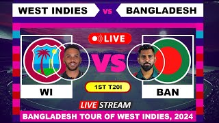 West Indies vs Bangladesh T20 Live Cricket  Bangladesh tour of West Indies English Commentary [upl. by Ellenoj314]