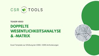 Excel Template für die Doppelte Wesentlichkeitsanalyse CSRDESRS  Teaser Video [upl. by Vasiliu]