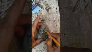 Owl art on stone stone diy shortvideoviral ytshorts minivlog viralshorts diyart [upl. by Halilad]