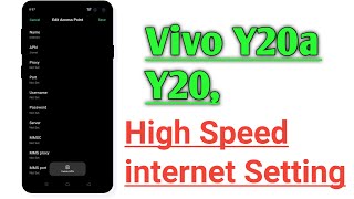 Vivo Y20a Y20 High Speed internet Setting [upl. by Enileqcaj729]