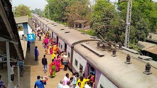 Overcrowded Local Train in Lockdown  Staff Special Local train Departing Balarambati [upl. by Lovett]