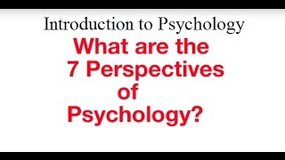 Introduction to Psychology  7 Perspectives of Psychology [upl. by Renick]