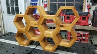 Tutorial Como hacer estantes o repisas hexagonales en madera [upl. by Raine]