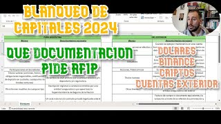 Blanqueo de CapitalesQue Documentacion me pide AFIP en cada casoDepositos Transferencias Binance [upl. by Hobbie]