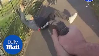 Dramatic moment armed police tackle gang with knives and SHOTGUN [upl. by Medlin168]