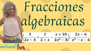 OPERACIONES COMBINADAS 2 CON FRACCIONES ALGEBRAICAS [upl. by Eckart]