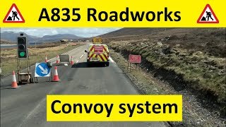 A835 Roadworks with convoy system [upl. by Niarfe632]