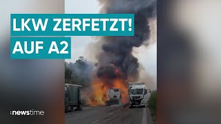 HorrorUnfall auf A2 Explosion wegen Lachgas an Bord [upl. by Ase397]