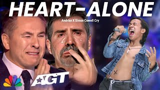 Golden Buzzer  Simon Cowell cried when he heard the song Heart Alone with an extraordinary voice [upl. by Enirtak]