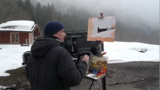 Winter Landscape Painting Workshop Demonstration [upl. by Enimsay]