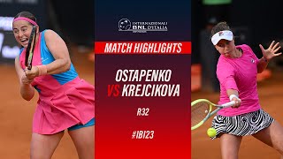 Ostapenko vs Krejcikova R32 Match Highlights  IBI23 [upl. by Encrata880]