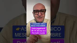 ASSEGNO UNICO NOVEMBRE youtube letstalk inps youtubeshorts perte yes pagamenti [upl. by Vatsug]