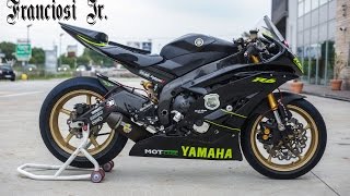 YAMAHA YZFR6 2008 WITH AN SBK LEOVINCE FACTORY R EXHAUST  START UP SOUND REVS amp ACCELERATIONS [upl. by Lindsey949]