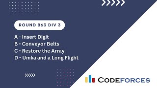 Codeforces Round 863 Div 3  A B C D  Video Editorial C [upl. by Eiramanin322]