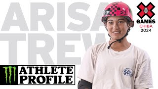 Will Arisa Trew Get her 4th Skateboard Gold at X Games Chiba 2024  Monster Athlete Profile [upl. by Leahcar]