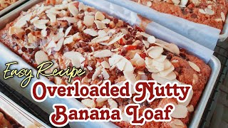 Easy Banana Loaf Recipe \\ Overloaded Nutty Toppings [upl. by Nyral]