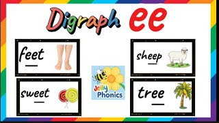 Digraph quoteequot WordsJolly Phonics  Reading by blending the sounds [upl. by Reginnej266]