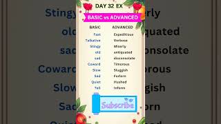 ❣️DAY 32❣️ BASIC vs ADVANCED WORDS english vocabulary englishgrammar shorts ielts viralvideo [upl. by Ylrak]