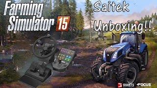 Saitek Farming Simulator Gold Edition Steering Wheel Unboxing First Look [upl. by Annahahs]