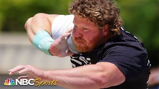 Shot put WORLD RECORD Ryan Crouser using new technique hits end of sector at USATF LA Grand Prix [upl. by Silva]