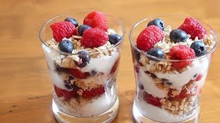 Fruit Granola amp Yogurt Parfaits  Healthy Breakfast Recipe [upl. by Vanessa]